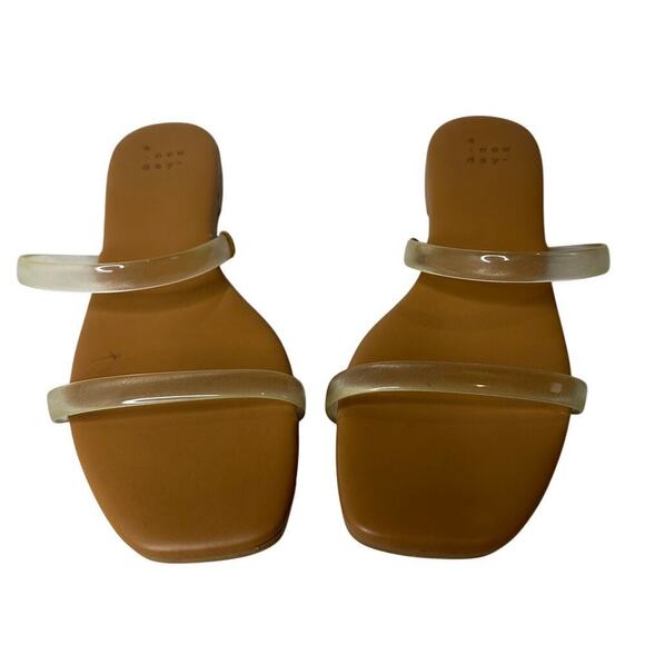 Vacation Size 6 Winnie Clear Nude Skinny Strap Flat Slide Sandals Summer Casual - Picture 2 of 7